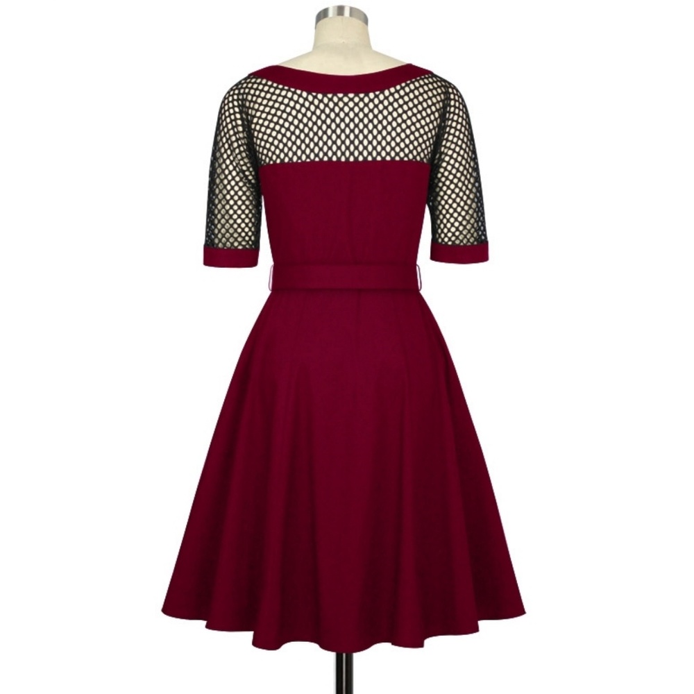 ❤️Plus Size Pin Up Long Sleeve Dress - Picture 3 of 8